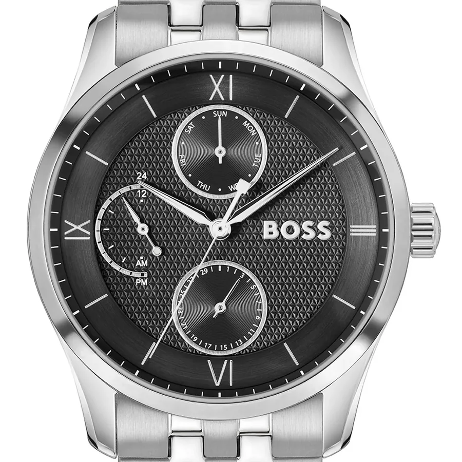 Hugo Boss Principle Master 41mm Black Dial, Silver-Tone Stainless Steel Bracelet, view 2