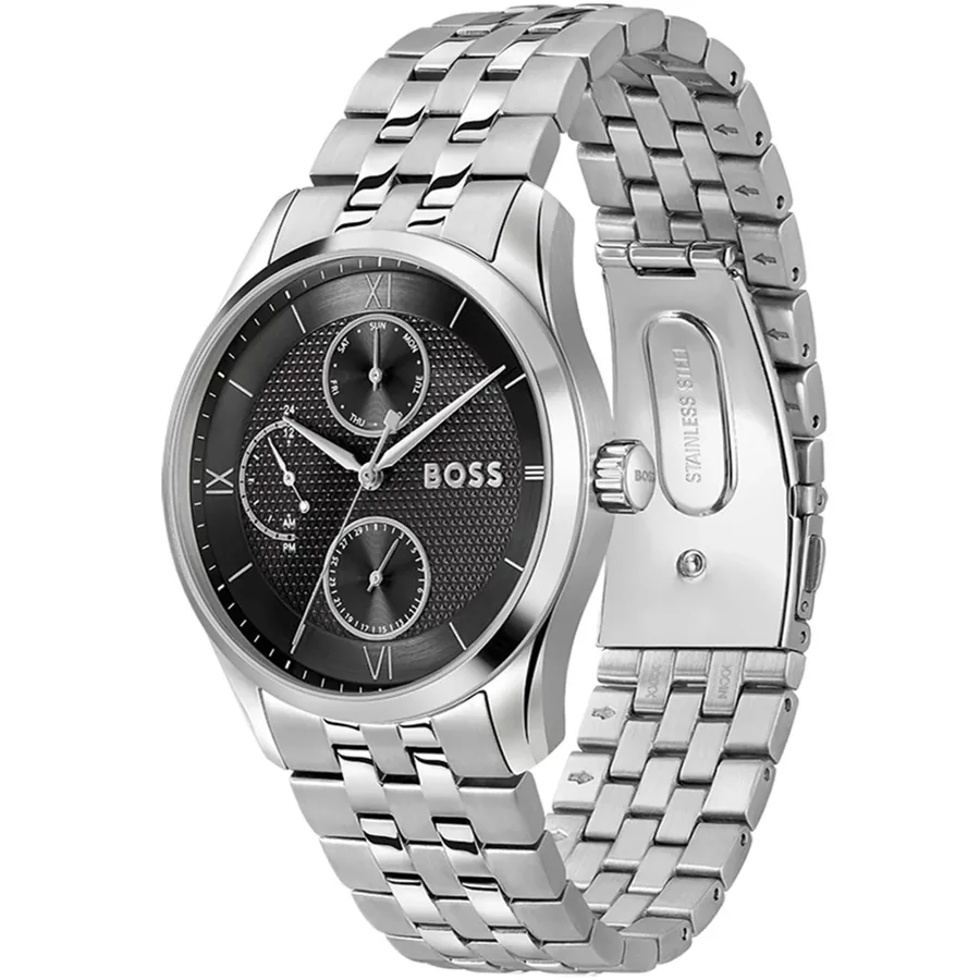 Hugo Boss Principle Master 41mm Black Dial, Silver-Tone Stainless Steel Bracelet, view 3
