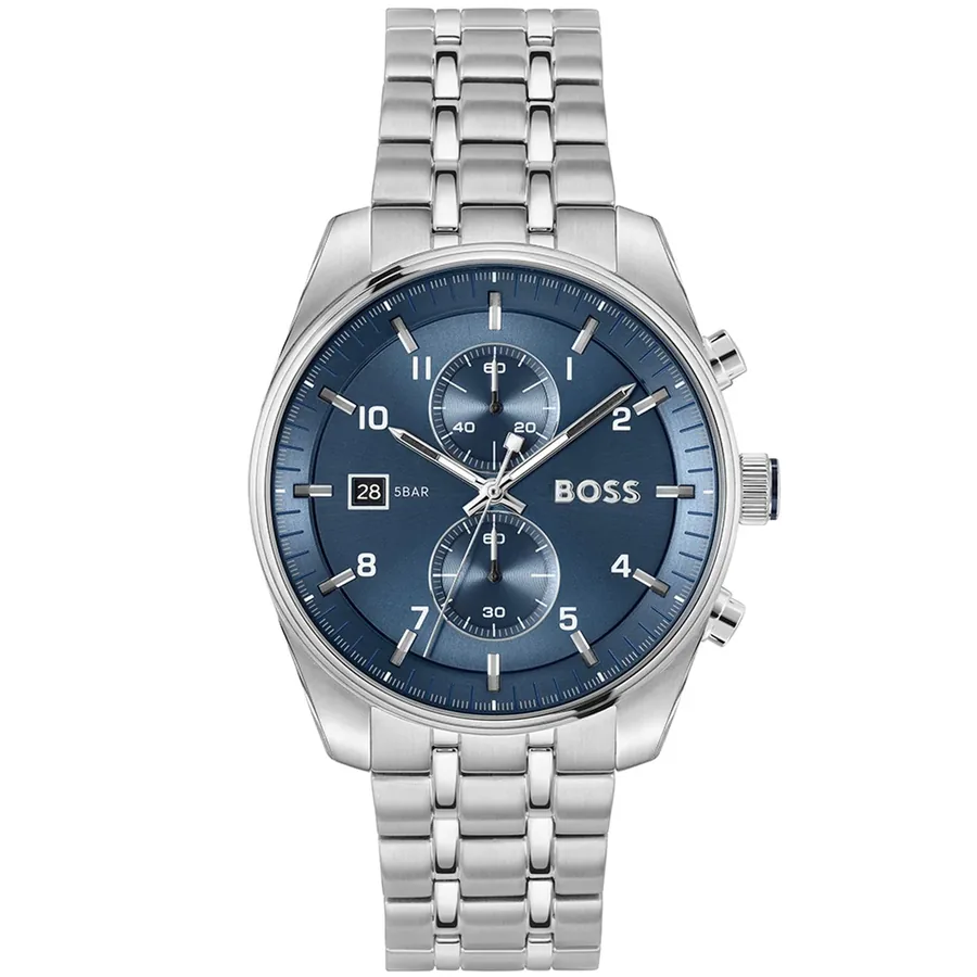 Hugo Boss Skytraveller 44mm Chronograph Blue Dial, front view