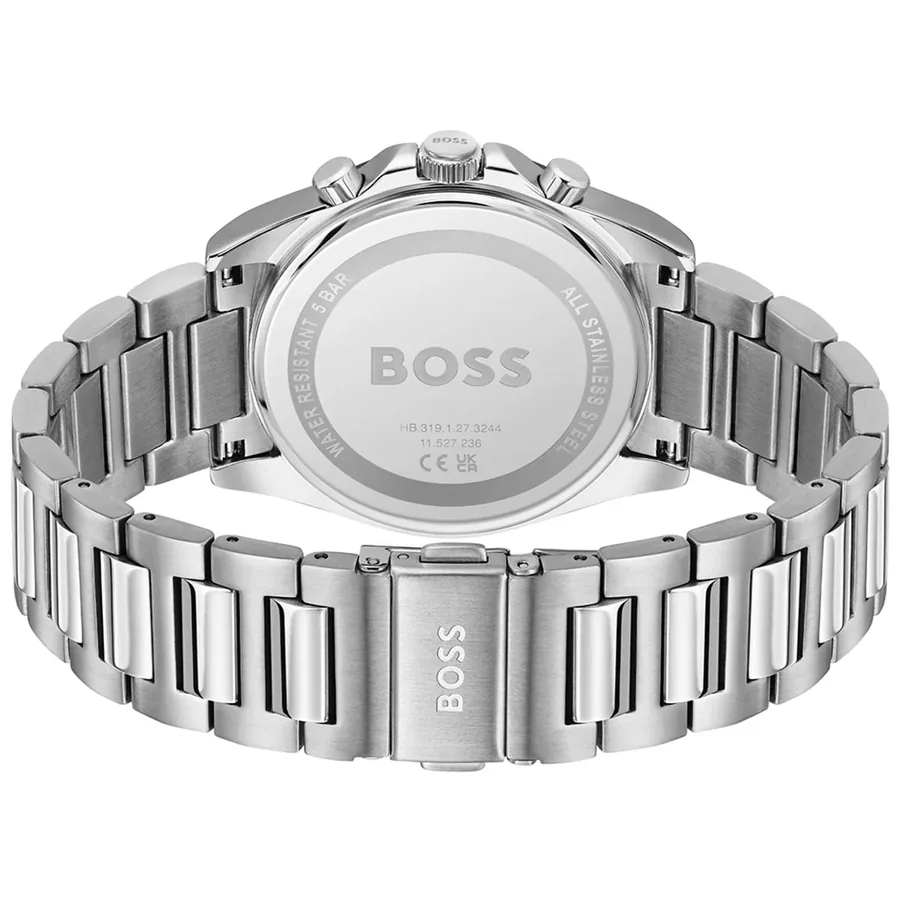 Hugo Boss Strike Chrono 41mm Black Dial, Silver-Tone Stainless Steel Bracelet, view 4