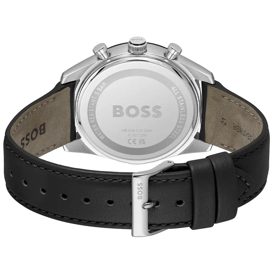 Hugo Boss Tourmaster 41mm Black Dial, Black Leather Strap, view 4