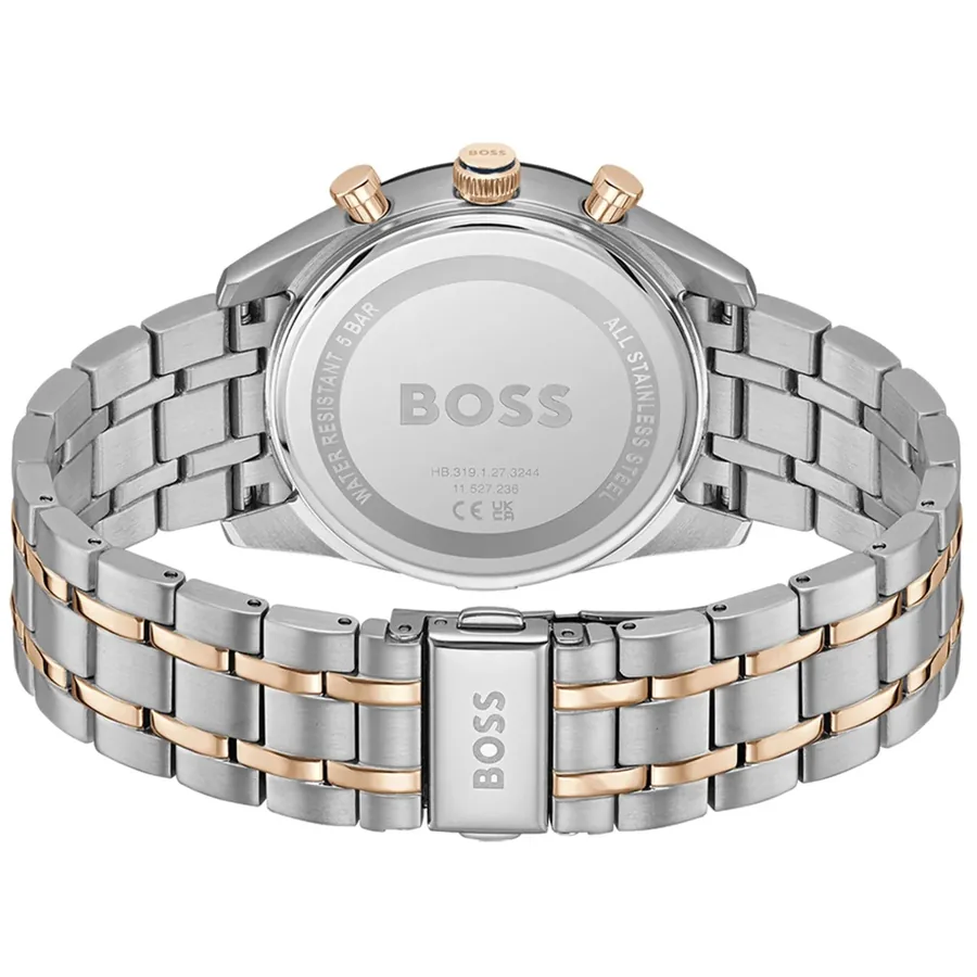 Hugo Boss Tourmaster 41mm Blue Dial, Silver and Gold-Tone Metal Bracelet, view 4