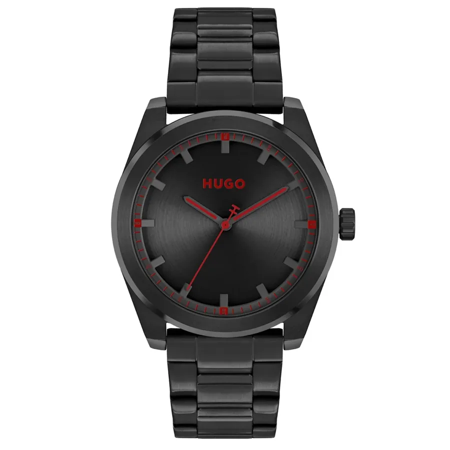 HUGO Bright 42mm Black Dial, front view
