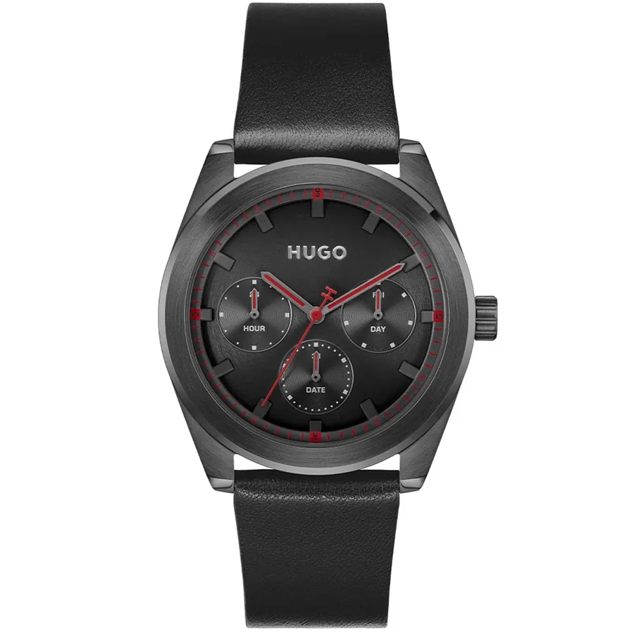 HUGO Bright Sport 42mm Black Dial, front view