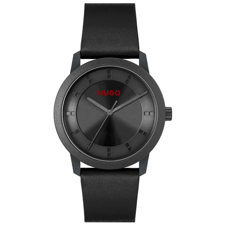 HUGO Ensure Sustainable 42mm Black Dial, front view