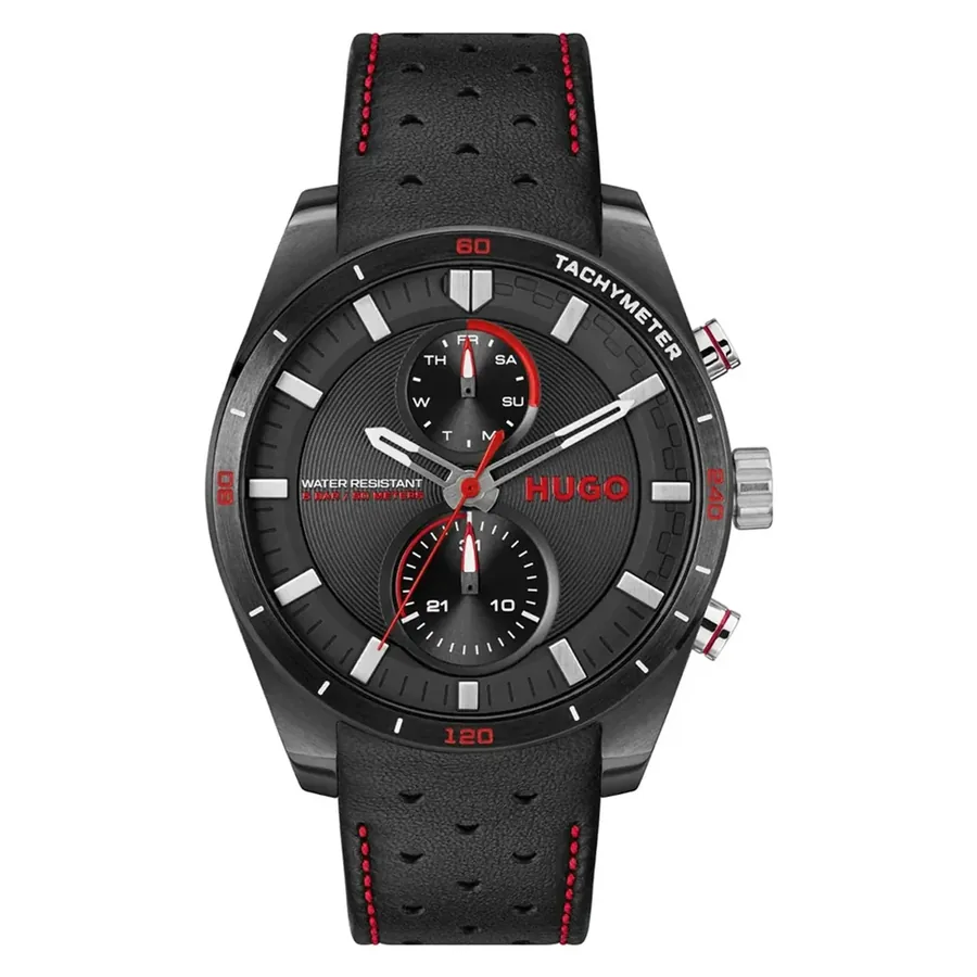HUGO Fast 44mm Black Dial, front view