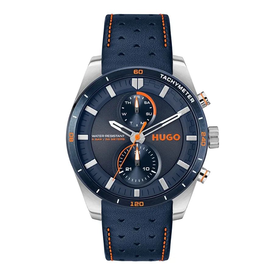 HUGO Fast 44mm Blue Dial, front view