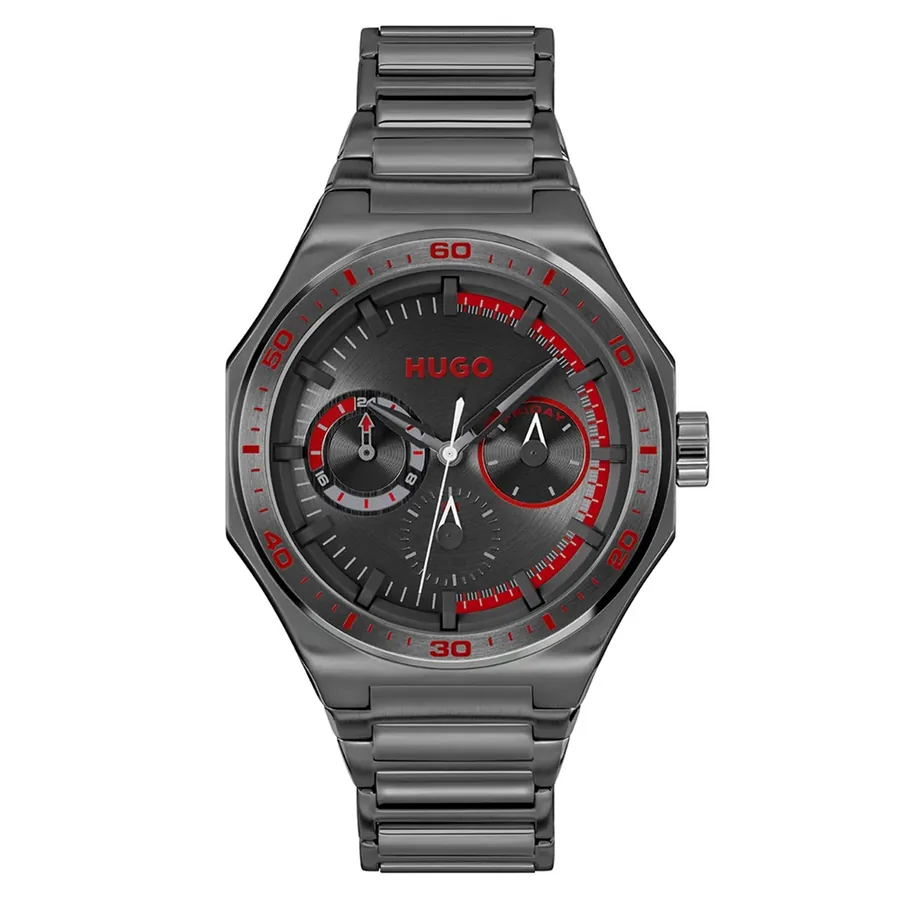 HUGO Grail Sport 44mm Black Dial, front view