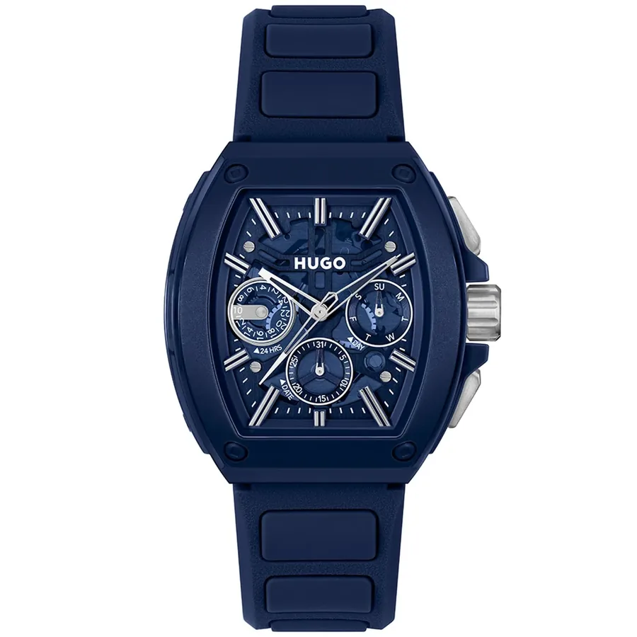 HUGO ID Skeleton 42x47mm Blue Dial, front view