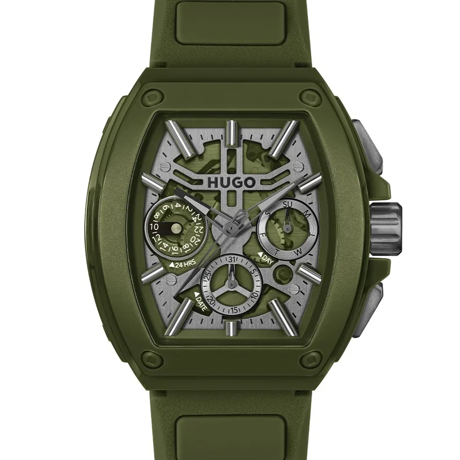 HUGO ID Skeleton 42x47mm Green Dial, view 3