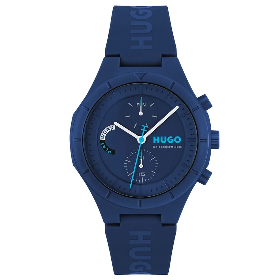 HUGO Lit Multi 44mm Blue Dial, front view