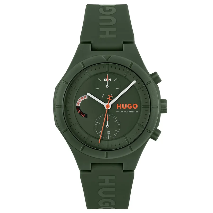 HUGO Lit Multi 44mm Green Dial, front view