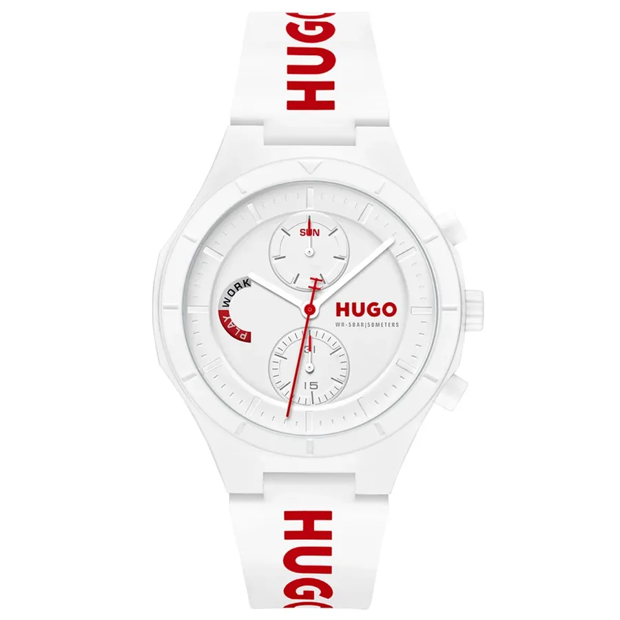 HUGO Lit Multi 44mm White Dial, front view
