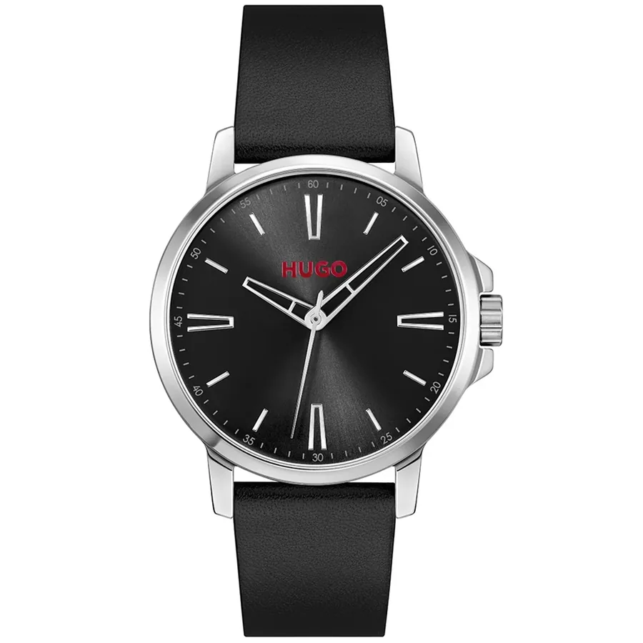 HUGO Smooth 41mm Black Dial, front view