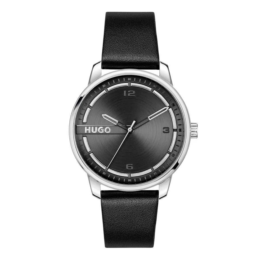 HUGO Stamp 42mm Black Dial, front view