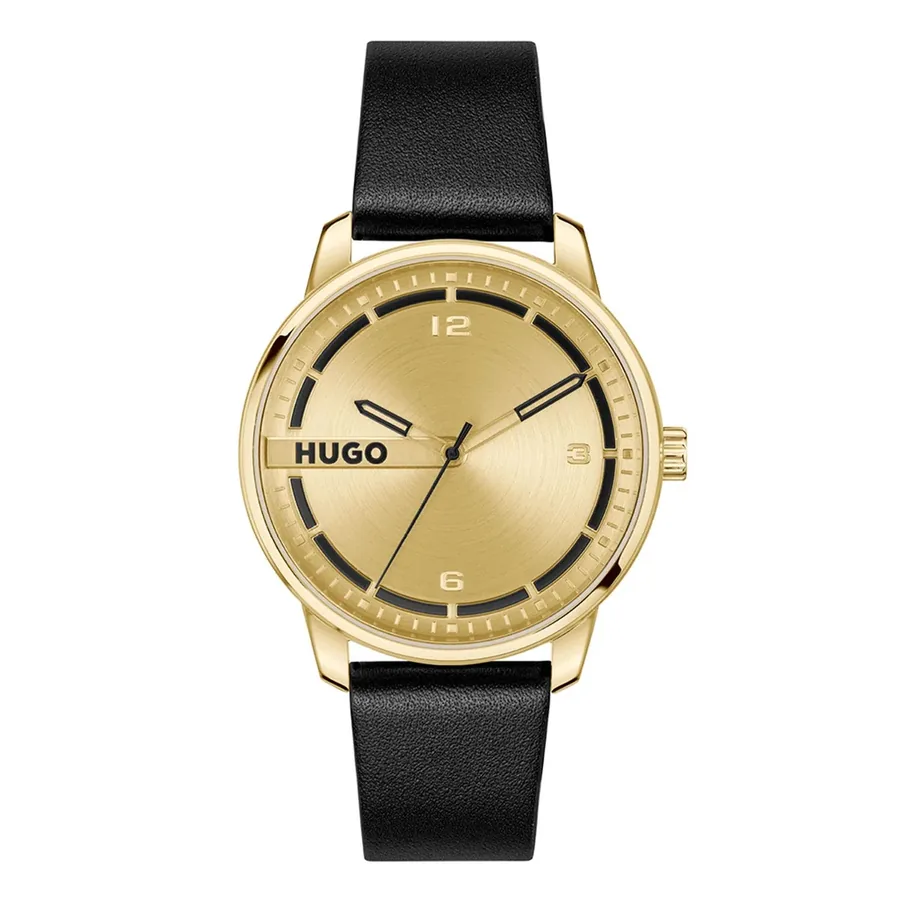 HUGO Stamp 42mm Gold Dial, front view
