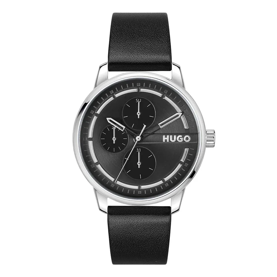 HUGO Stamp 44mm Black Dial, front view