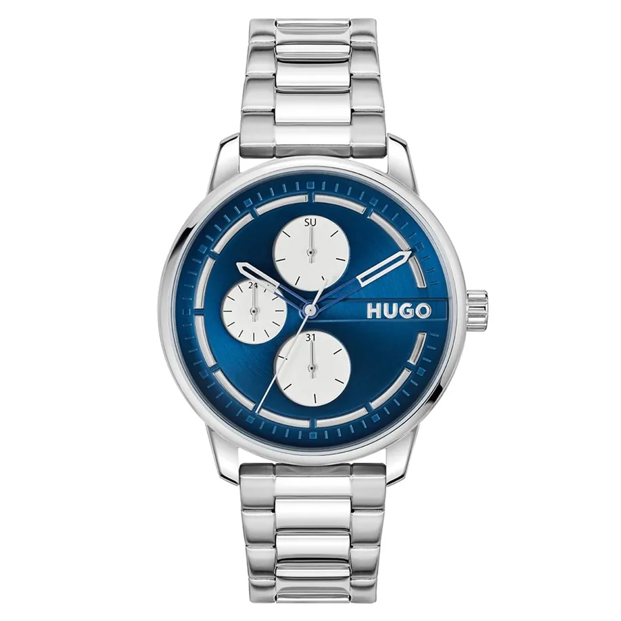 HUGO Stamp Multi 44mm Blue Dial, front view