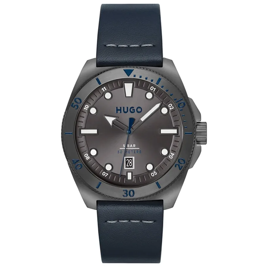 HUGO Visit 44mm Grey Dial, front view