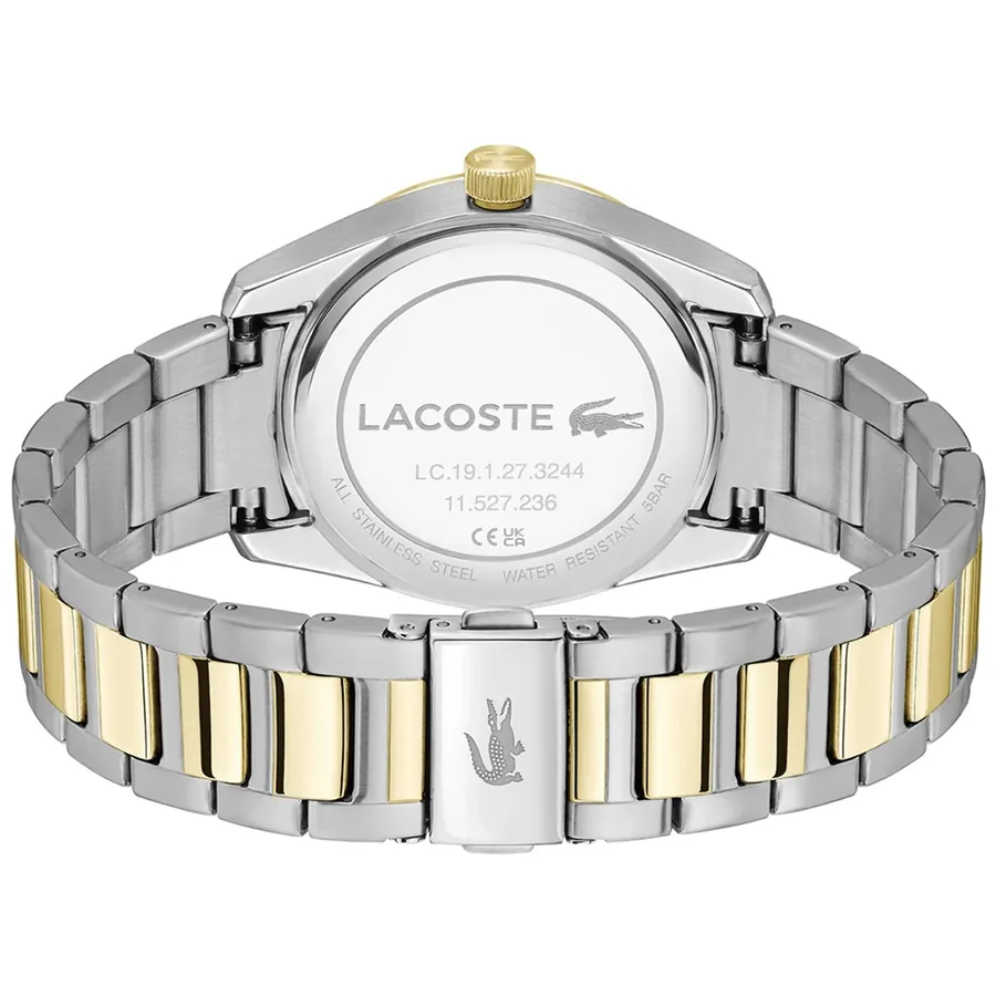 Lacoste Boston 39mm Black Dial, Silver and Gold-Tone Stainless Steel Bracelet, view 5