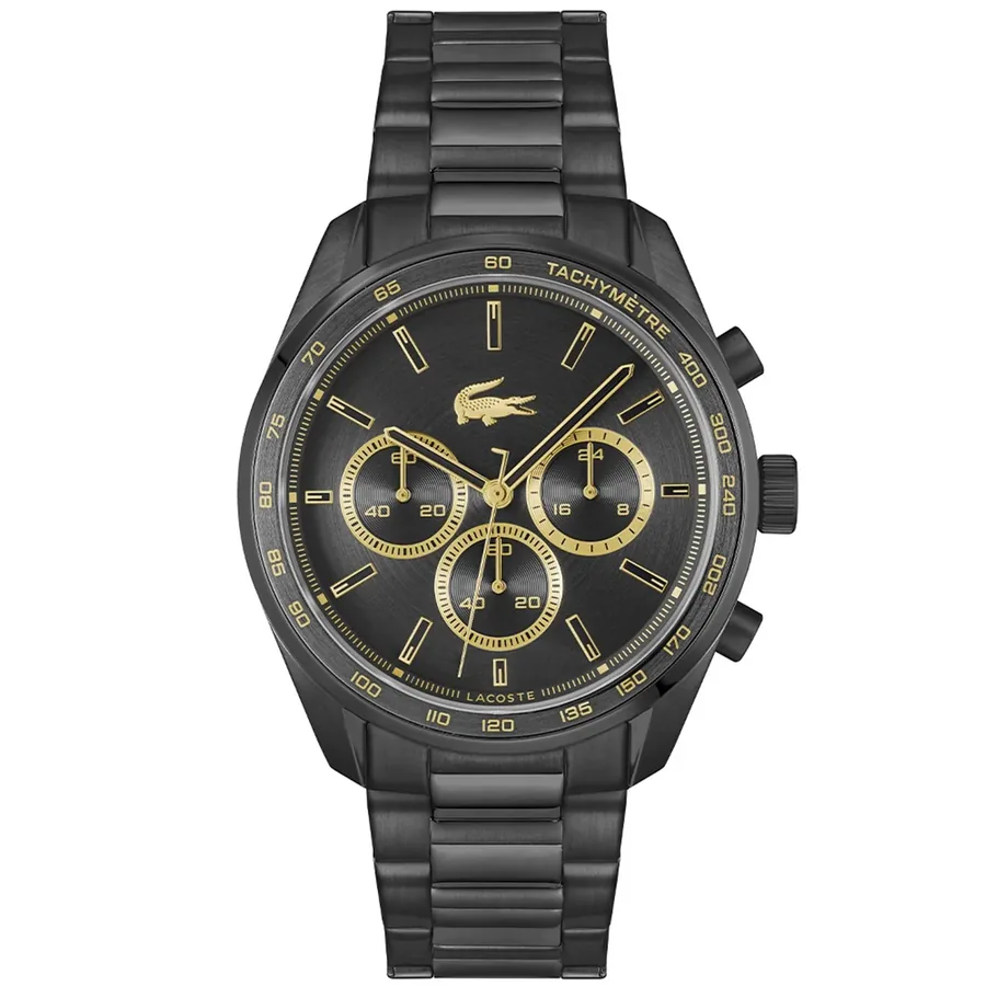 Lacoste Boston 42mm Chronograph Black Dial, front view