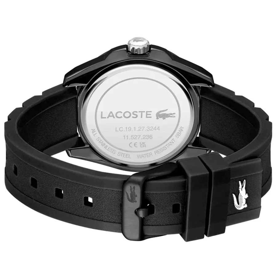 Lacoste Finn 44mm Black Dial, Black Rubber Strap, view 4