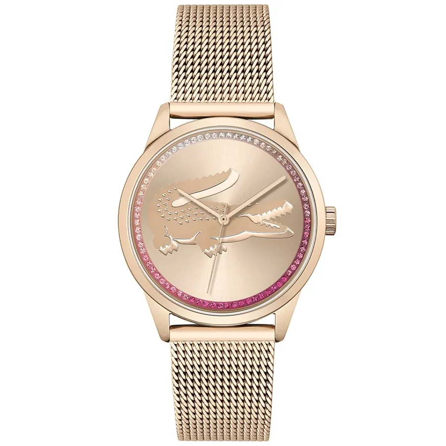 Lacoste Ladycroc 36mm Rose Gold Crystal Dial, front view