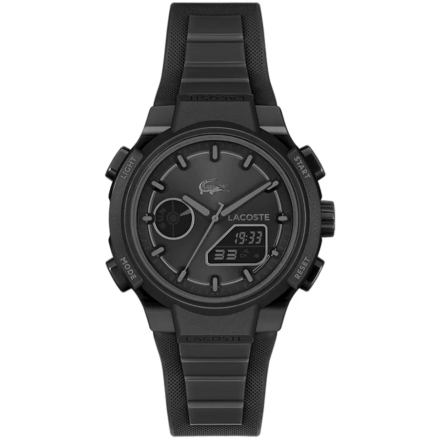 Lacoste LC33 40mm Silver Dial, Black Rubber Strap, Ref. 2001478, front view