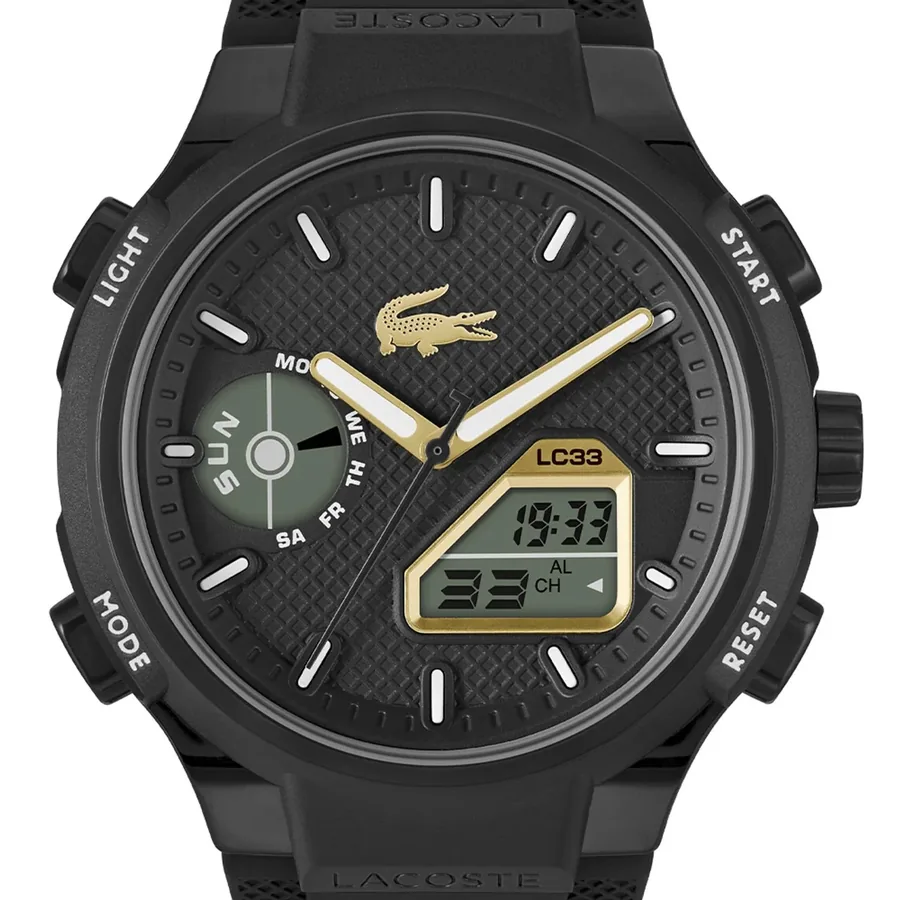 Lacoste LC33 45mm Black and Gold Dial, view 3