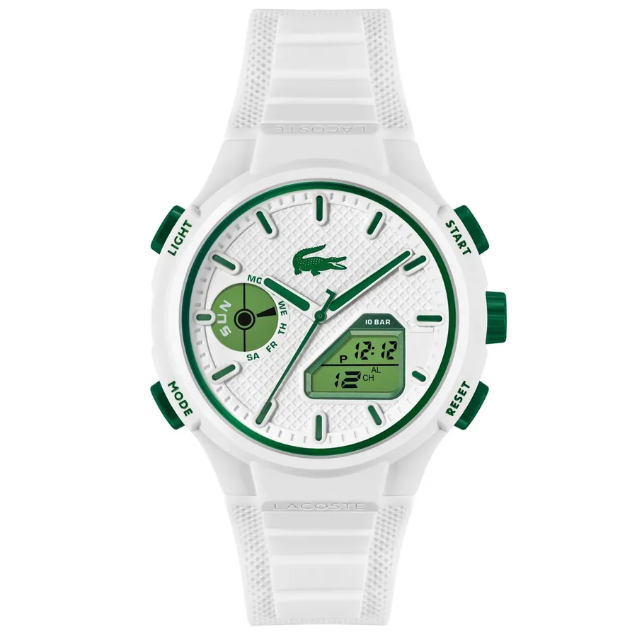 Lacoste LC33 45mm Chronograph White Dial, front view