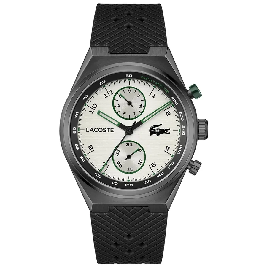 Lacoste Line Racer 43mm Silver Dial, front view