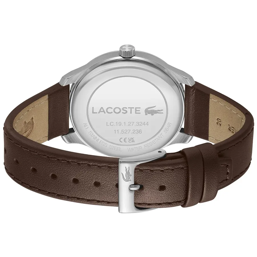 Lacoste Lisbon 43mm Blue Dial, Brown Leather Strap, view 5