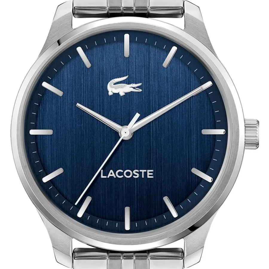 Lacoste Lisbon 43mm Blue Dial, Silver-Tone Stainless Steel Bracelet, view 3