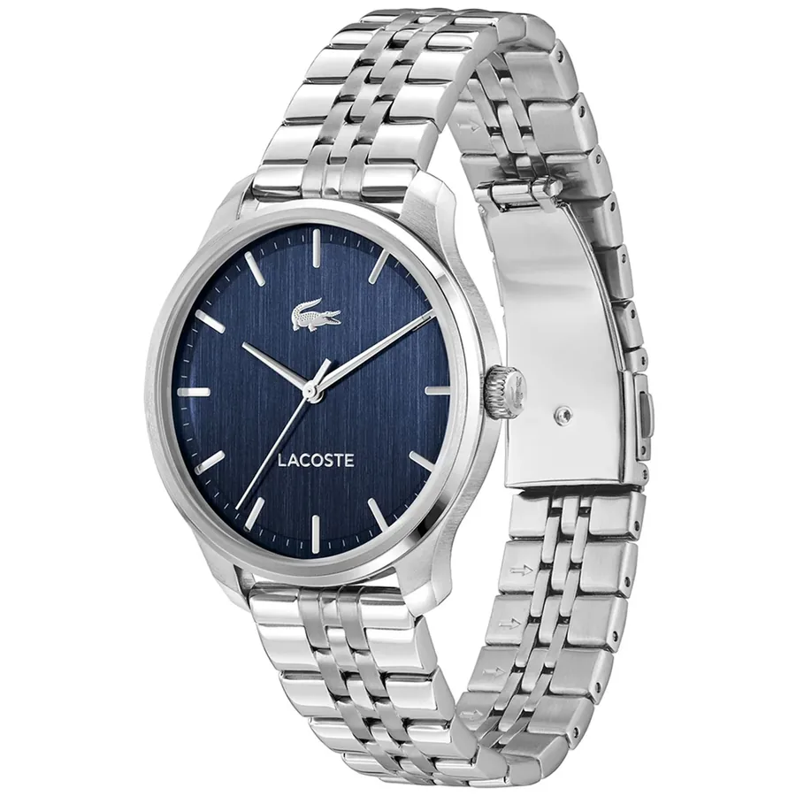 Lacoste Lisbon 43mm Blue Dial, Silver-Tone Stainless Steel Bracelet, view 4
