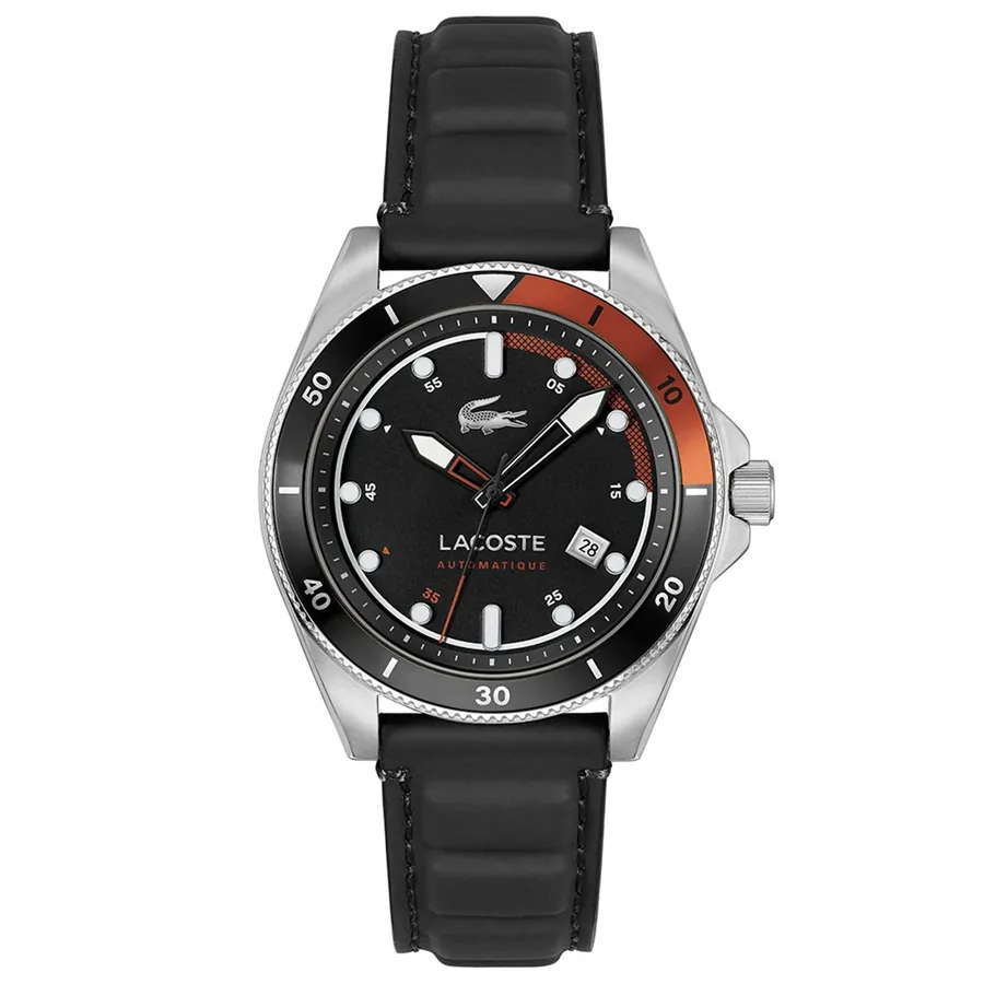Lacoste Mainsail 43mm Automatic Black Dial, front view
