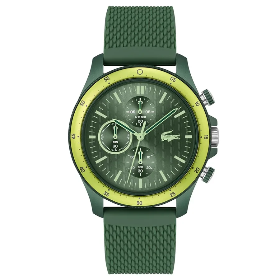 Lacoste Neoheritage 42mm Chronograph Green Dial, front view