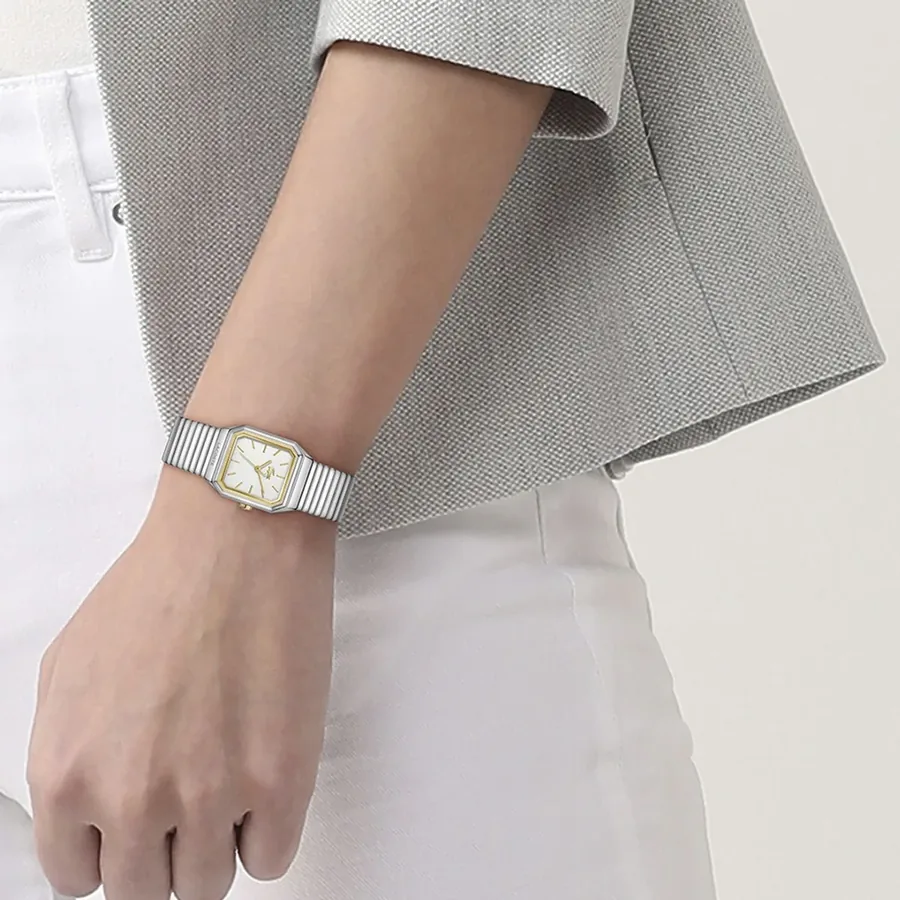 Lacoste Rene 23x30mm White Dial, Silver-Tone Stainless Steel Bracelet, view 2