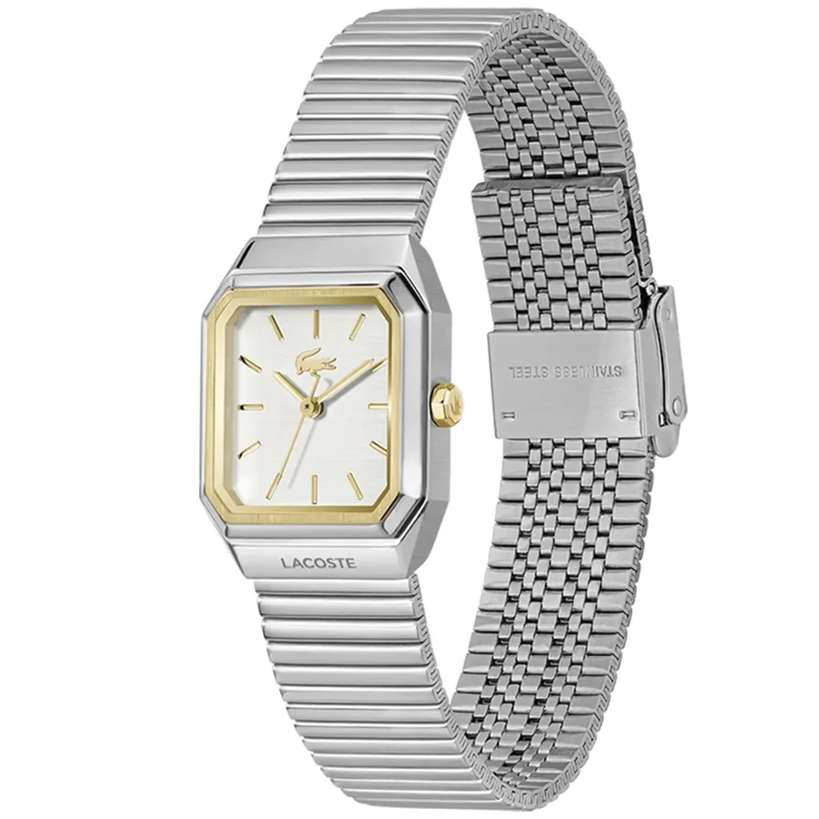 Lacoste Rene 23x30mm White Dial, Silver-Tone Stainless Steel Bracelet, view 4
