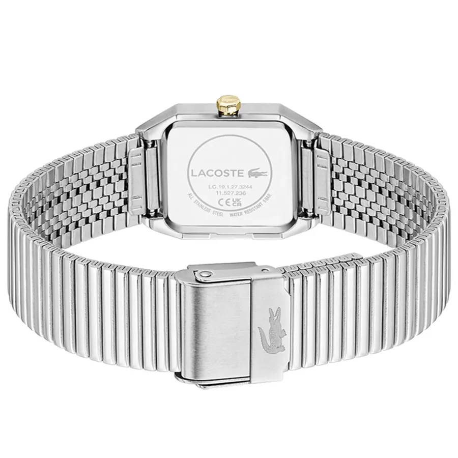 Lacoste Rene 23x30mm White Dial, Silver-Tone Stainless Steel Bracelet, view 5