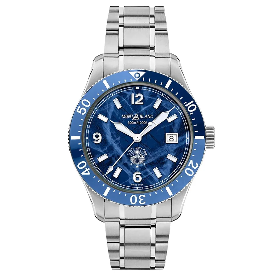 Montblanc 1858 Chronograph Blue Dial, front view