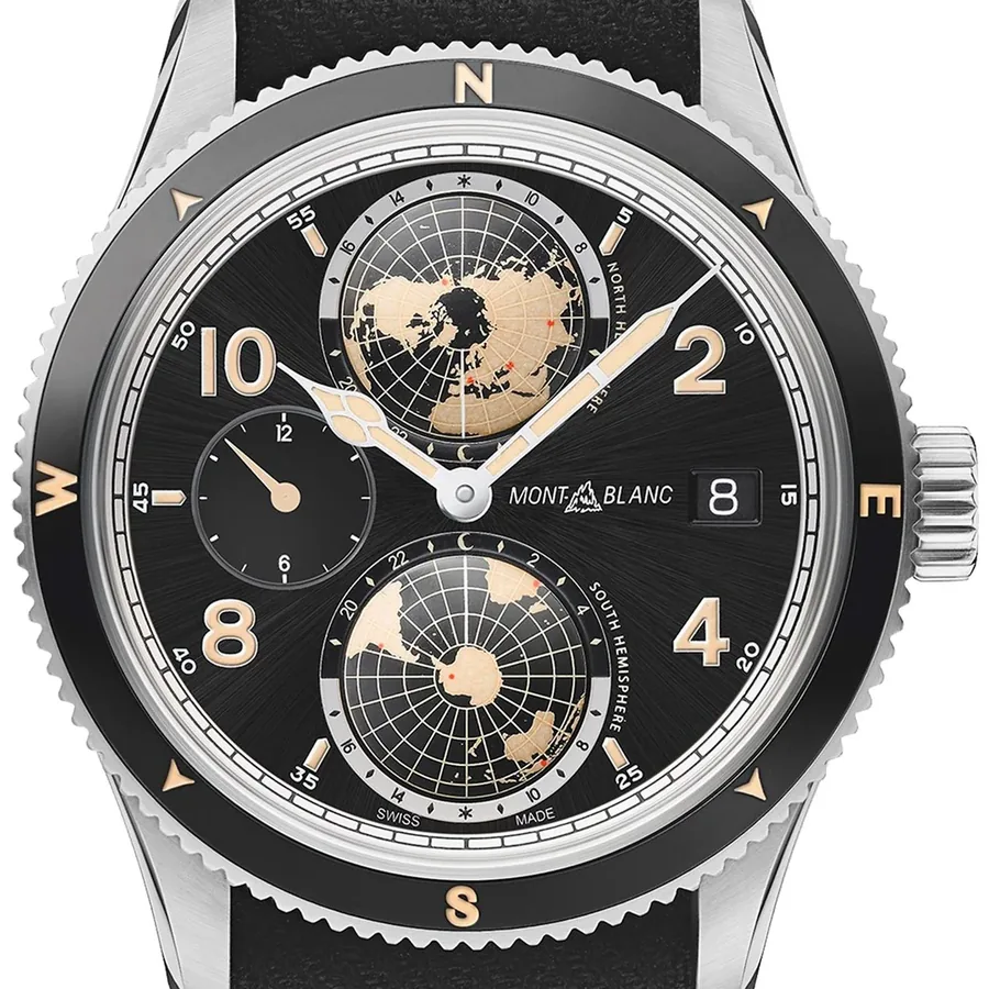 Montblanc 42mm Chronograph Black Dial, Black Rubber Strap, view 2