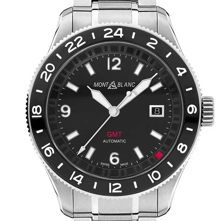 Montblanc 42mm Chronograph Black Dial, Silver-Tone Stainless Steel Bracelet, view 2
