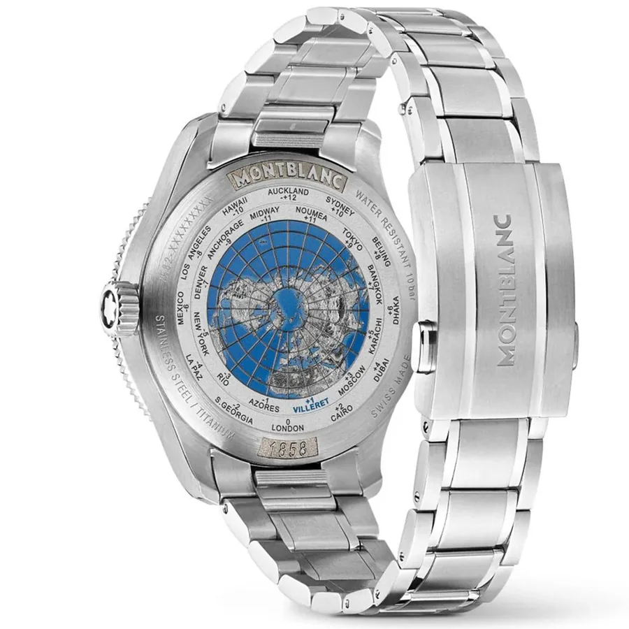 Montblanc 42mm Chronograph Black Dial, Silver-Tone Stainless Steel Bracelet, view 4