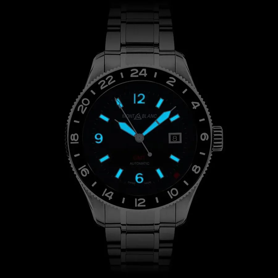 Montblanc 42mm Chronograph Black Dial, Silver-Tone Stainless Steel Bracelet, view 7