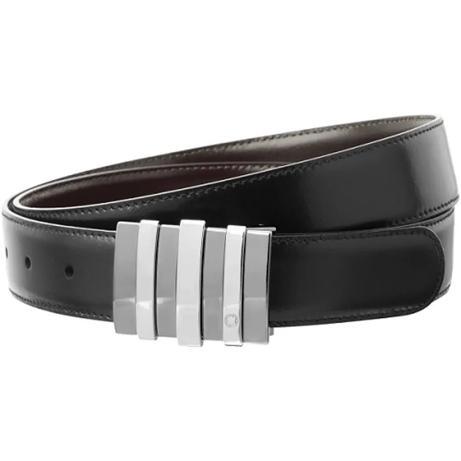 Montblanc Reversible Leather Belt, Black and Brown, front view