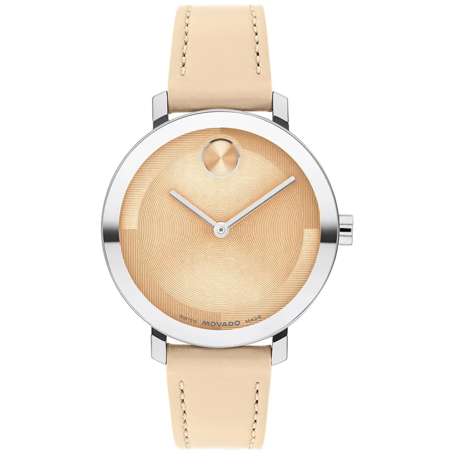 Movado 34mm Peach Dial, front view