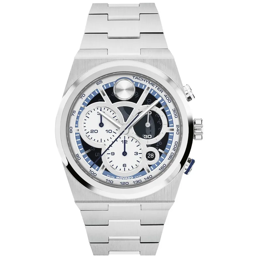 Movado 40mm Chronograph Blue Dial, front view