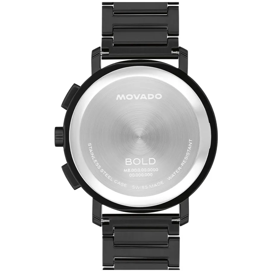 Movado 42mm Chronograph Black Dial, Black Stainless Steel Bracelet, view 4