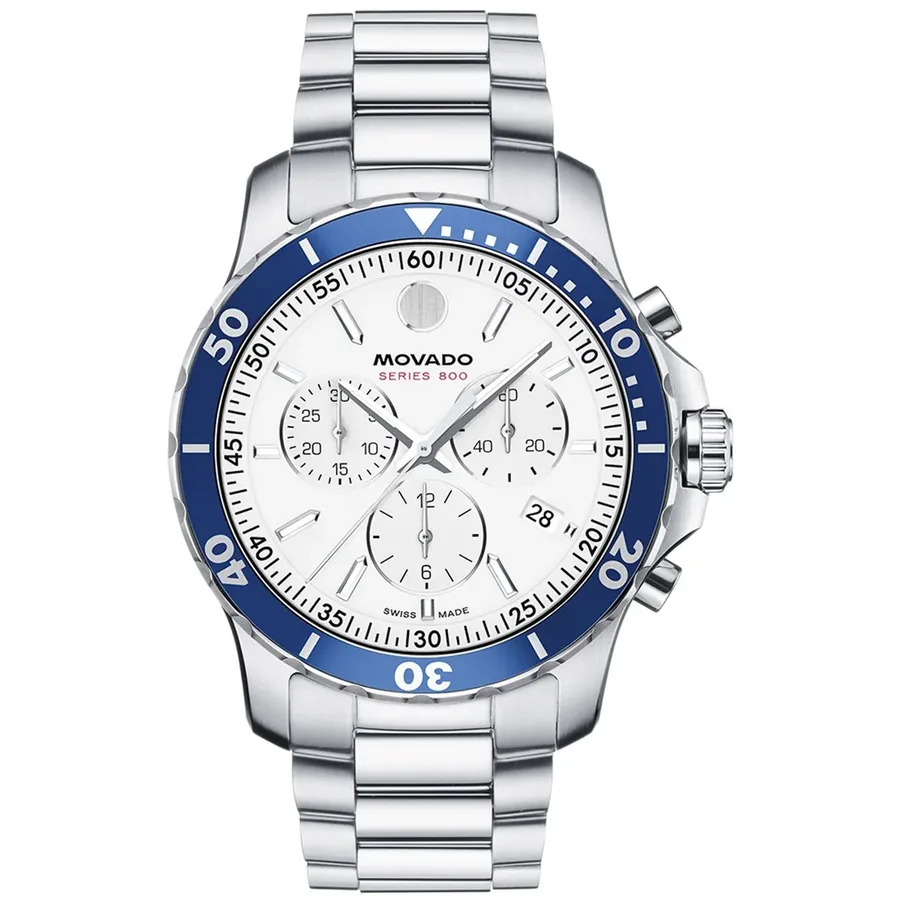 Movado 42mm Chronograph White Dial, front view