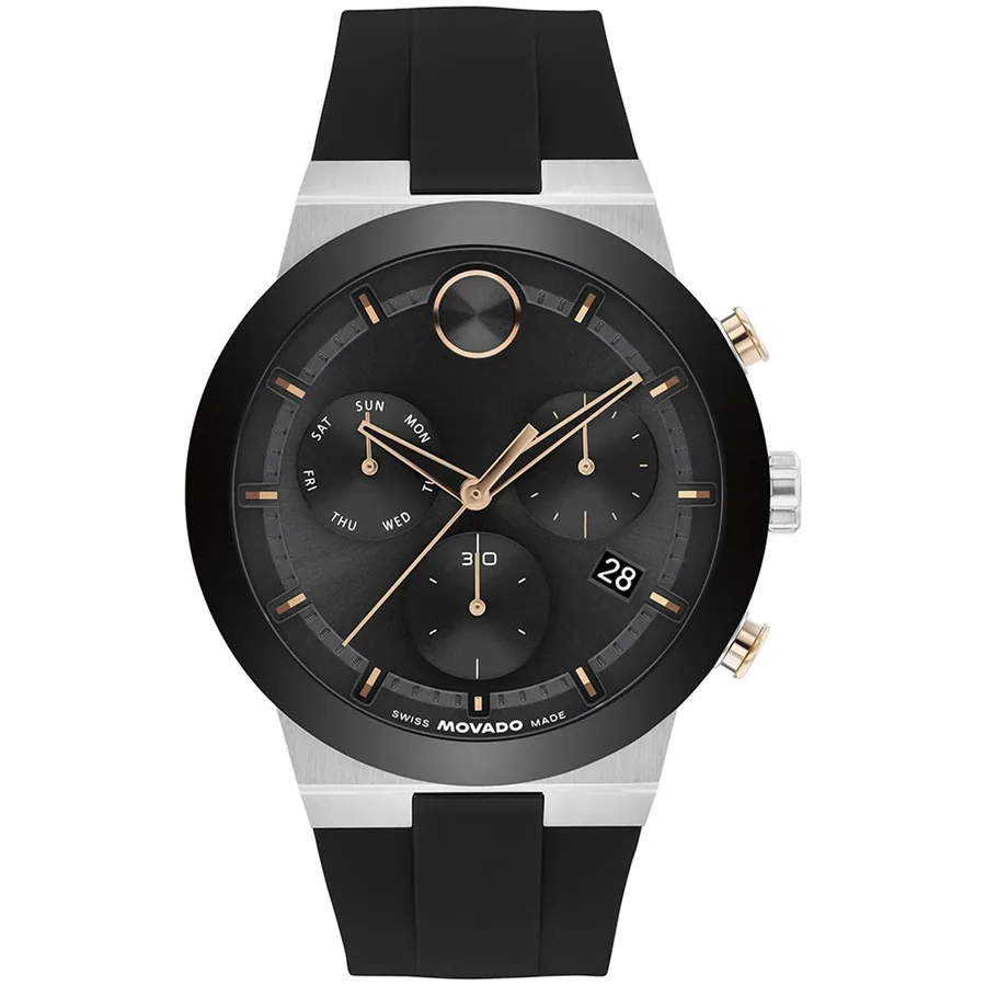 Movado 44mm Chronograph Black Dial, front view